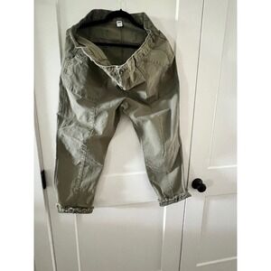 Old Navy Olive Green Utility Pants Frayed Hem High Waist Crop Size 18